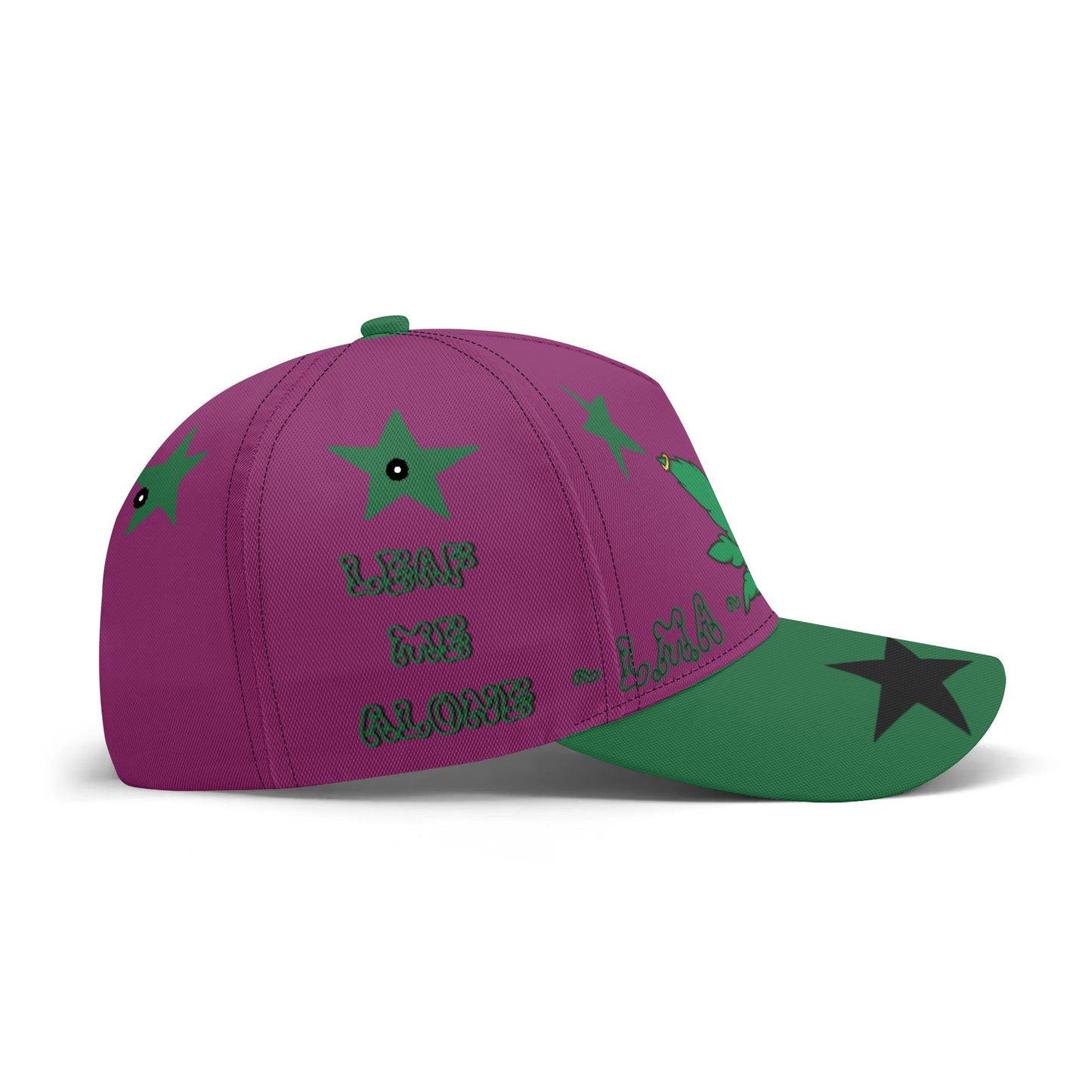 L.M.A. Leaf Me Alone 420  Purple/Green Baseball Cap