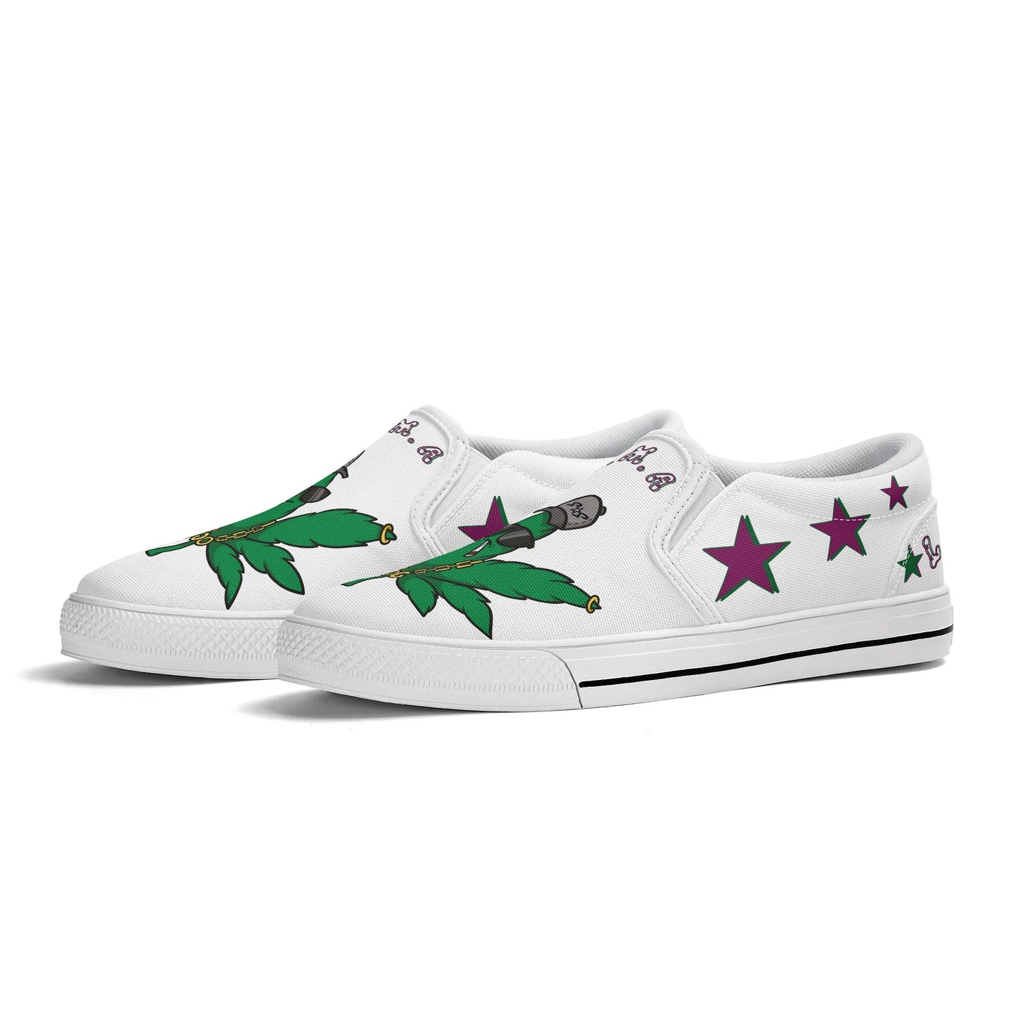 L.M.A. Leaf Me Alone 420 Mens Slip On Star Kicks