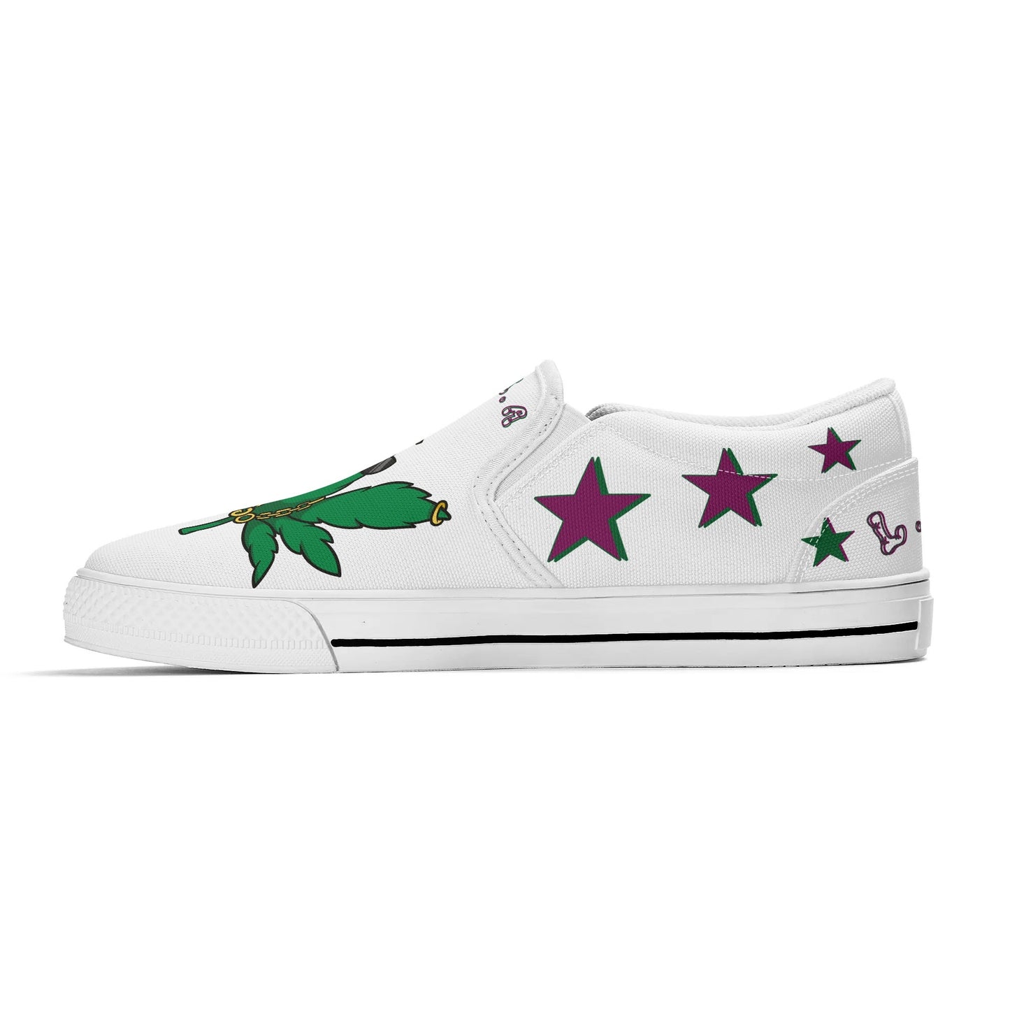 L.M.A. Leaf Me Alone 420 Mens Slip On Star Kicks