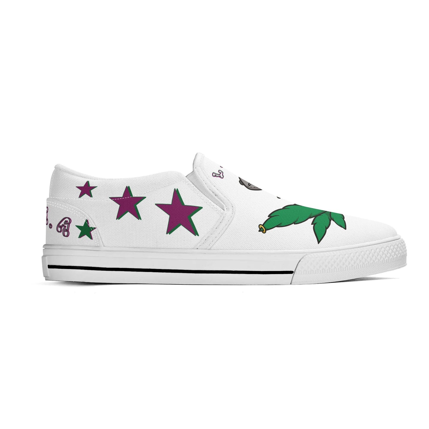 L.M.A. Leaf Me Alone 420 Mens Slip On Star Kicks