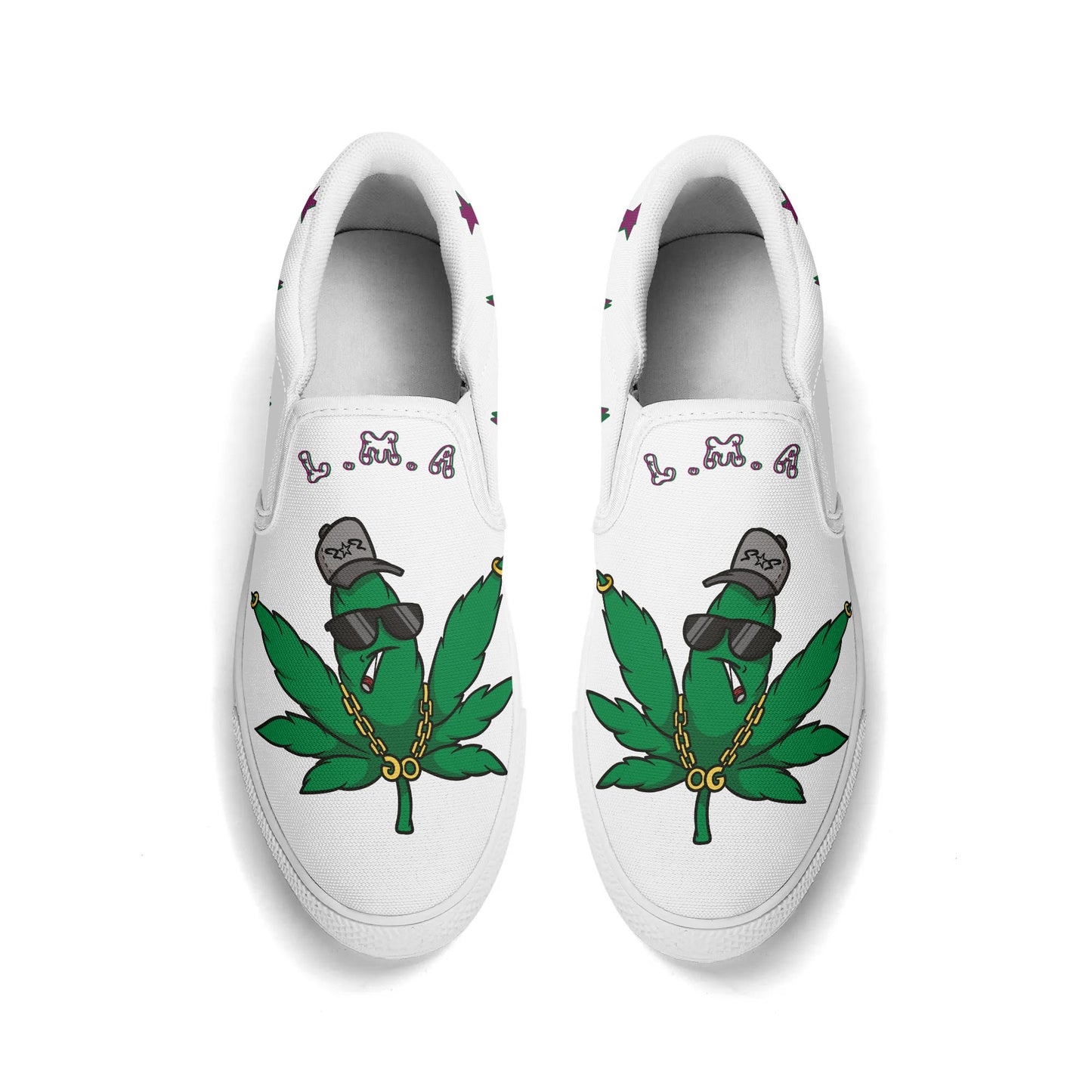 L.M.A. Leaf Me Alone 420 Mens Slip On Star Kicks