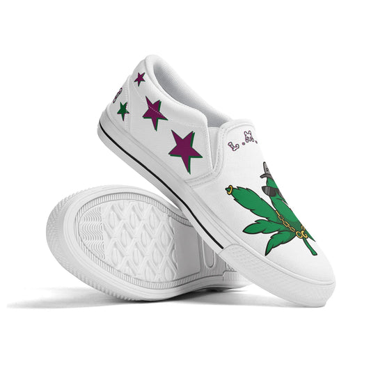 L.M.A. Leaf Me Alone 420 Mens Slip On Star Kicks