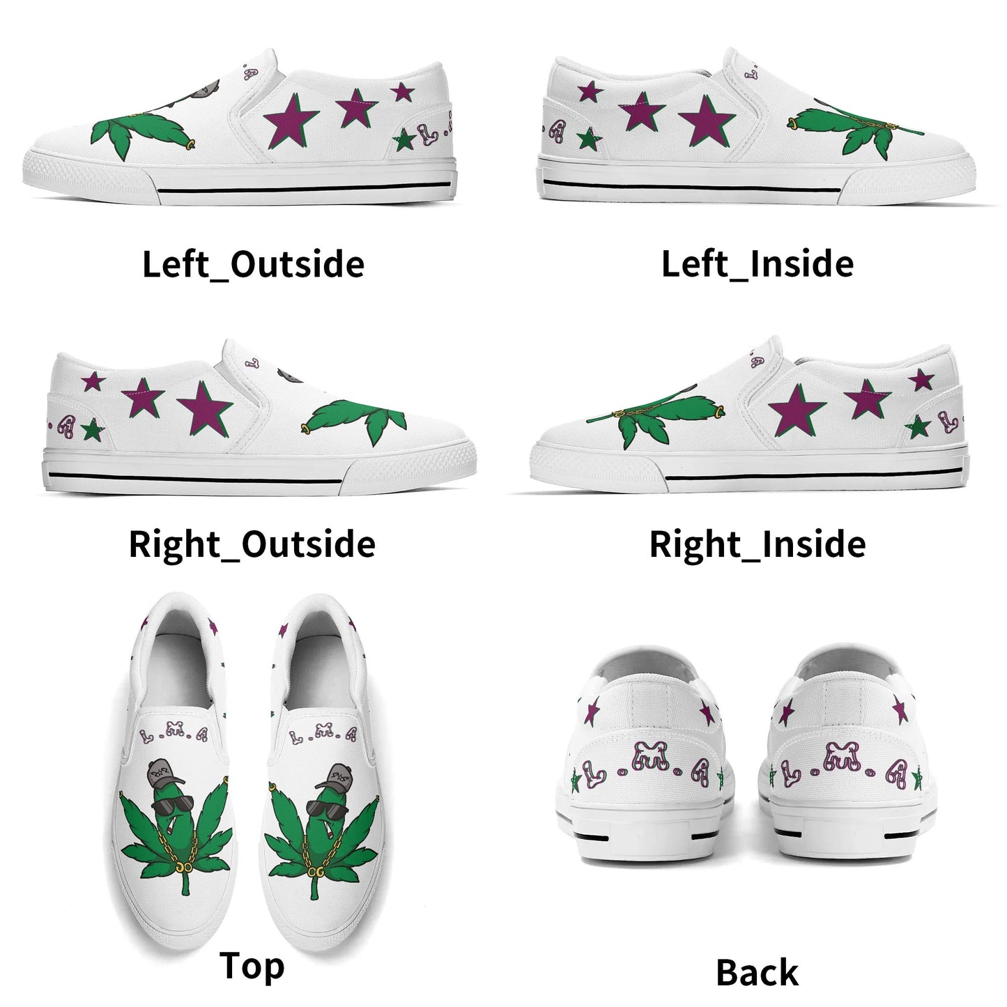 L.M.A. Leaf Me Alone 420 Mens Slip On Star Kicks