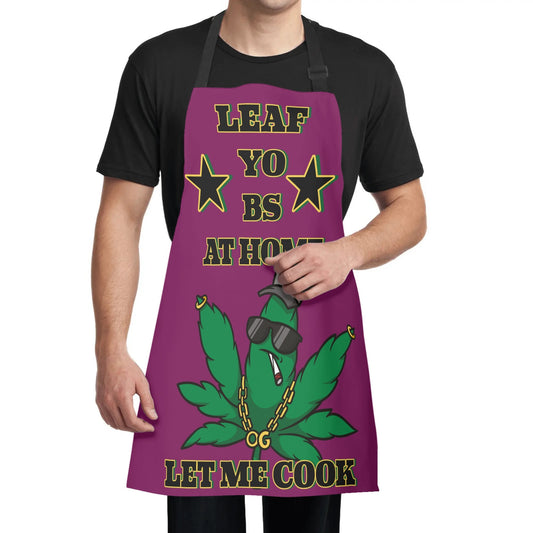 L.M.A. Leaf Me Alone 420 Purple Apron