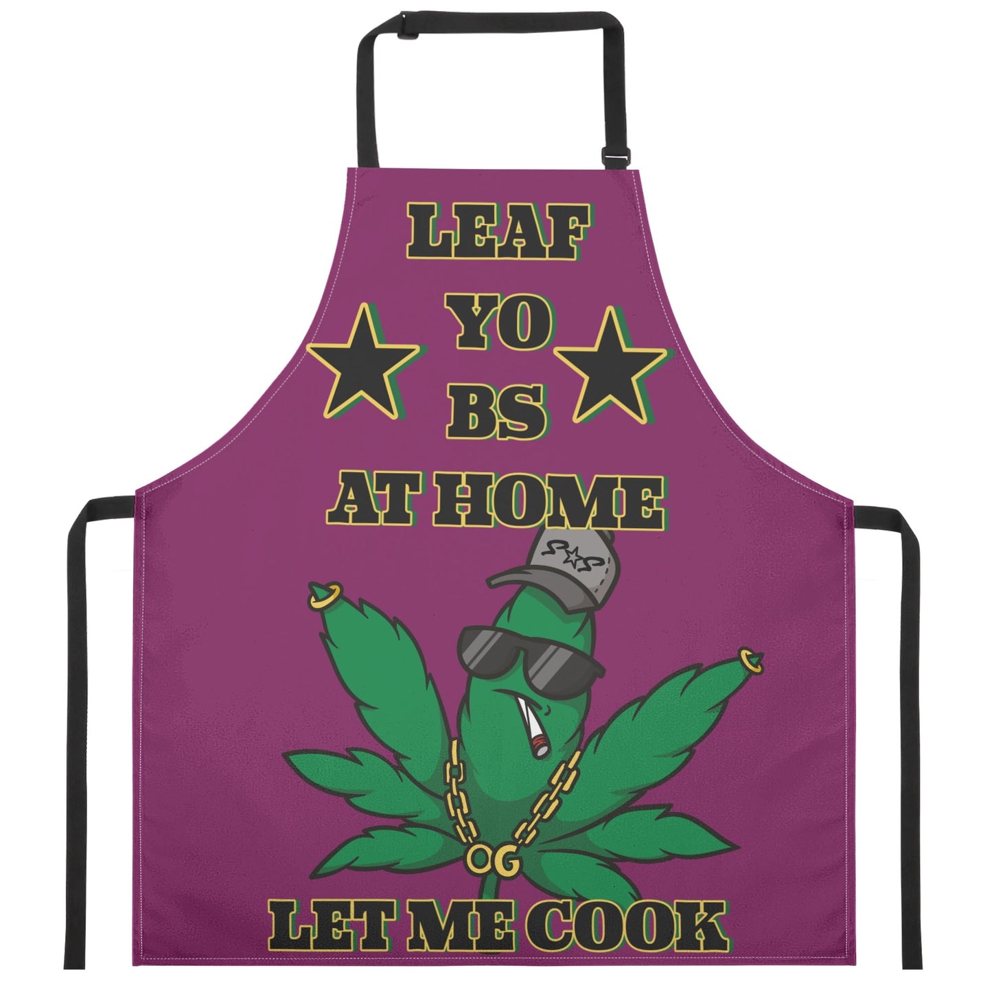 L.M.A. Leaf Me Alone 420 Purple Apron