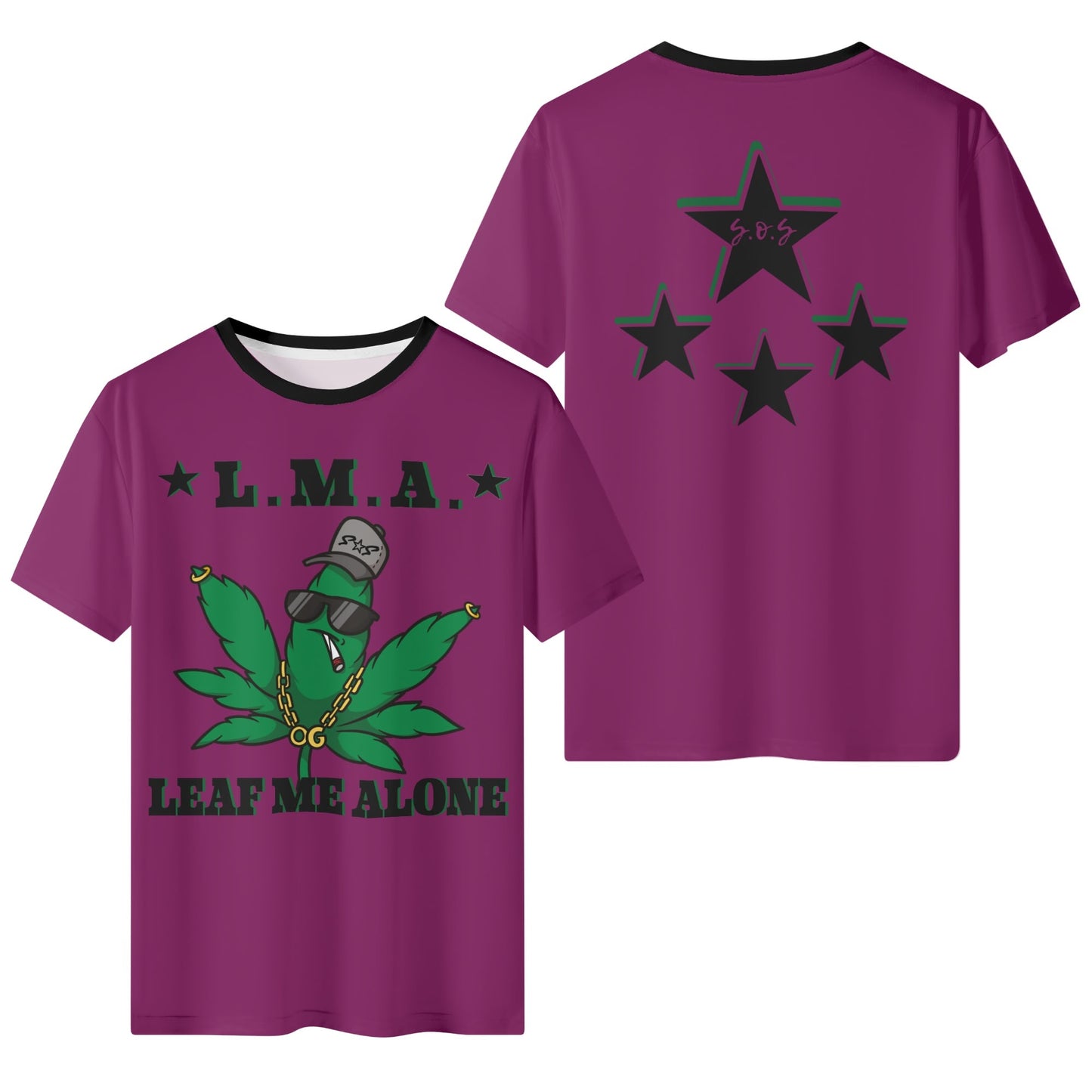 L.M.A. Leaf Me Alone 420  Mens Purple Classic T-Shirt