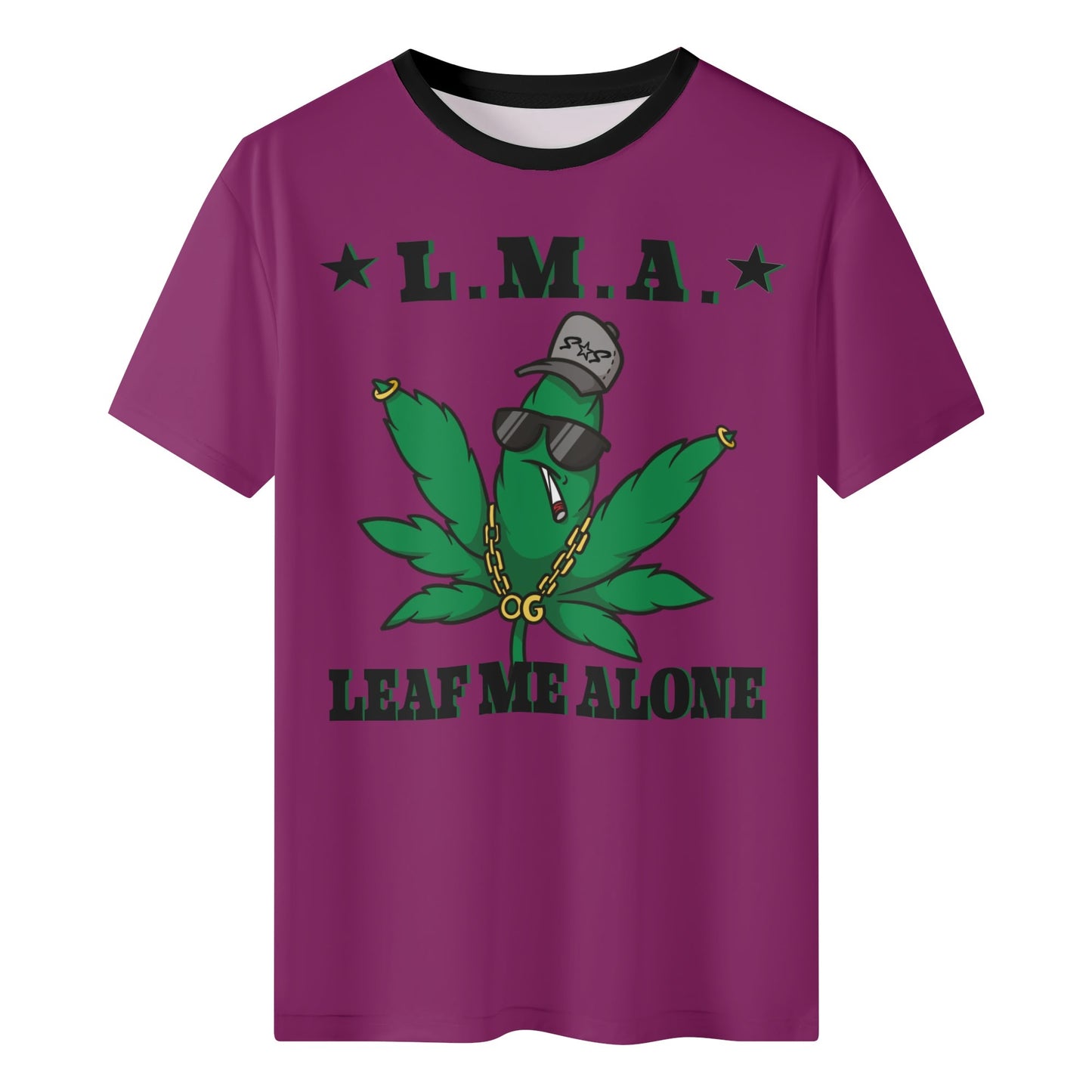 L.M.A. Leaf Me Alone 420  Mens Purple Classic T-Shirt