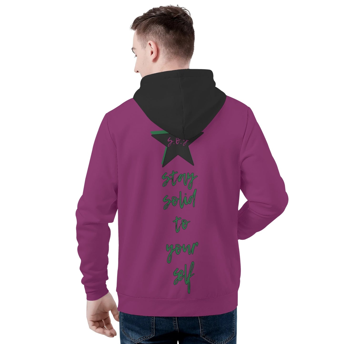 L.M.A. Leaf Me Alone 420 Mens Purple/Black Hoodie