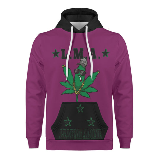 L.M.A. Leaf Me Alone 420 Mens Purple/Black Hoodie