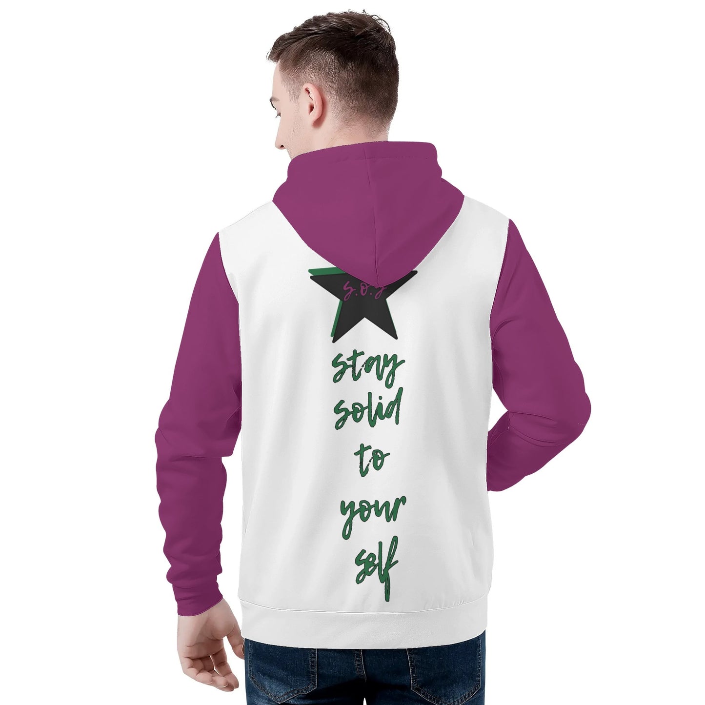 L.M.A. Leaf Me Alone 420 Mens Purple/White Hoodie