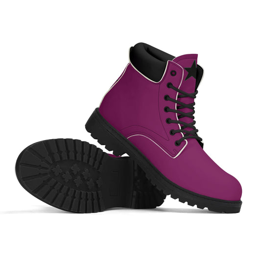 L.M.A. Leaf Me Alone 420 Mens Purple Leather All Season Boots