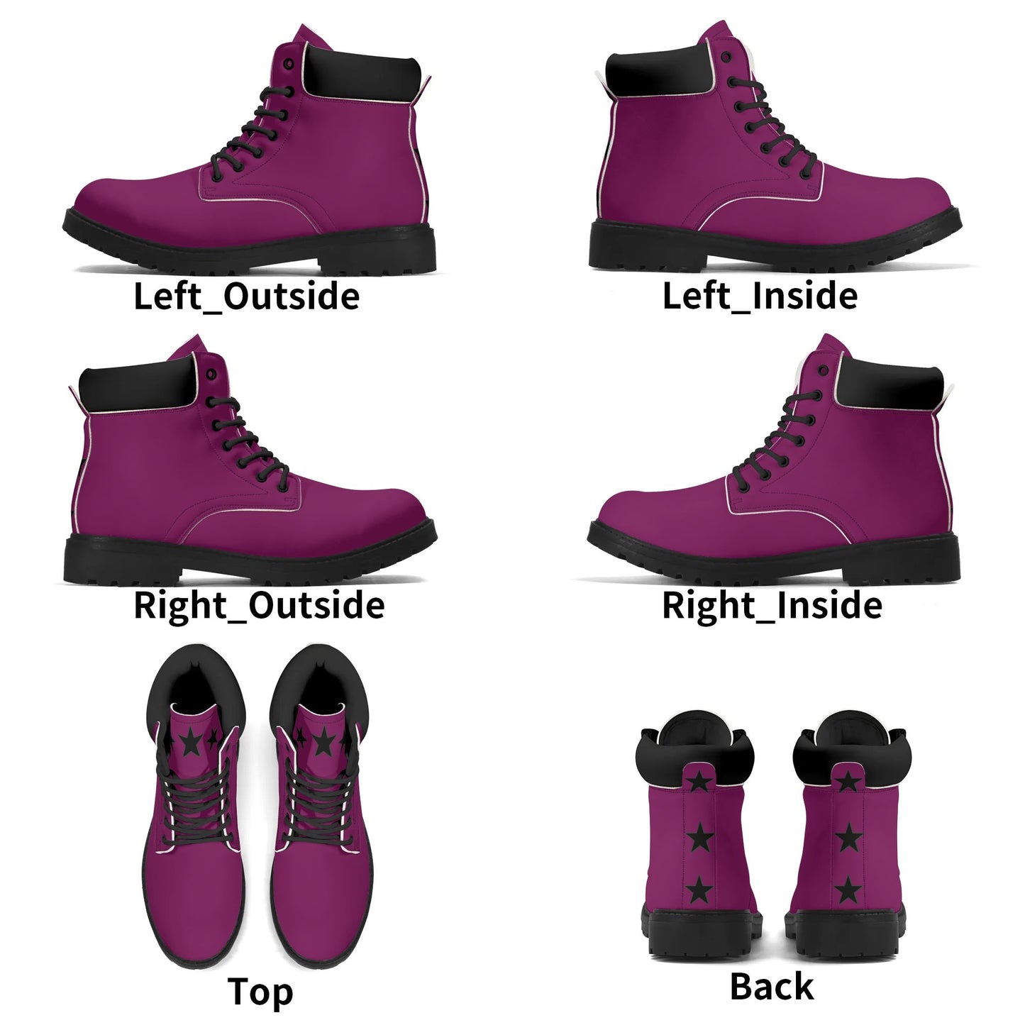 L.M.A. Leaf Me Alone 420 Mens Purple Leather All Season Boots