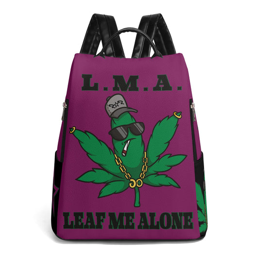 L.M.A. Leaf Me Alone 420 Purple Anti-Theft Backpack