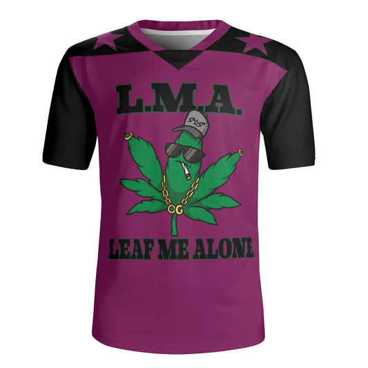 L.M.A. Leaf Me Alone 420 Purple/Black Rugby Jersey