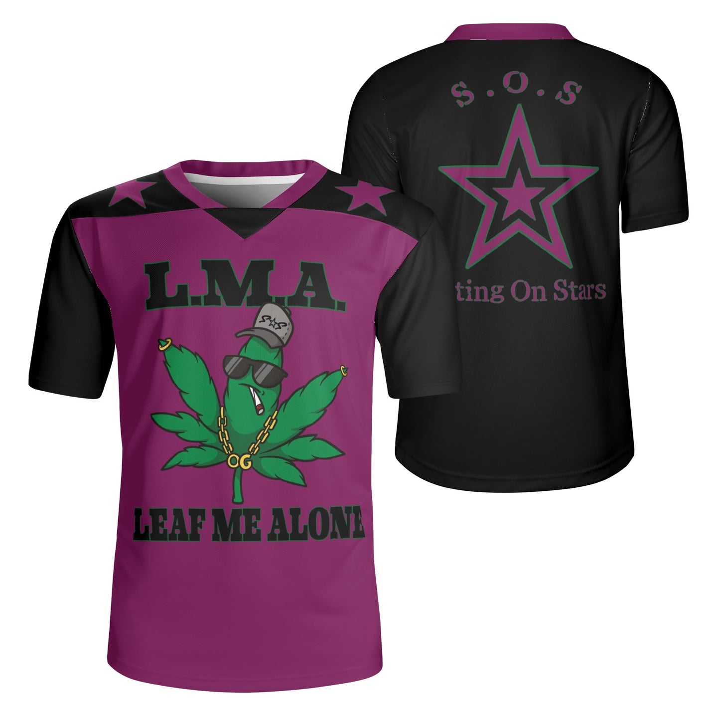 L.M.A. Leaf Me Alone 420 Purple/Black Rugby Jersey