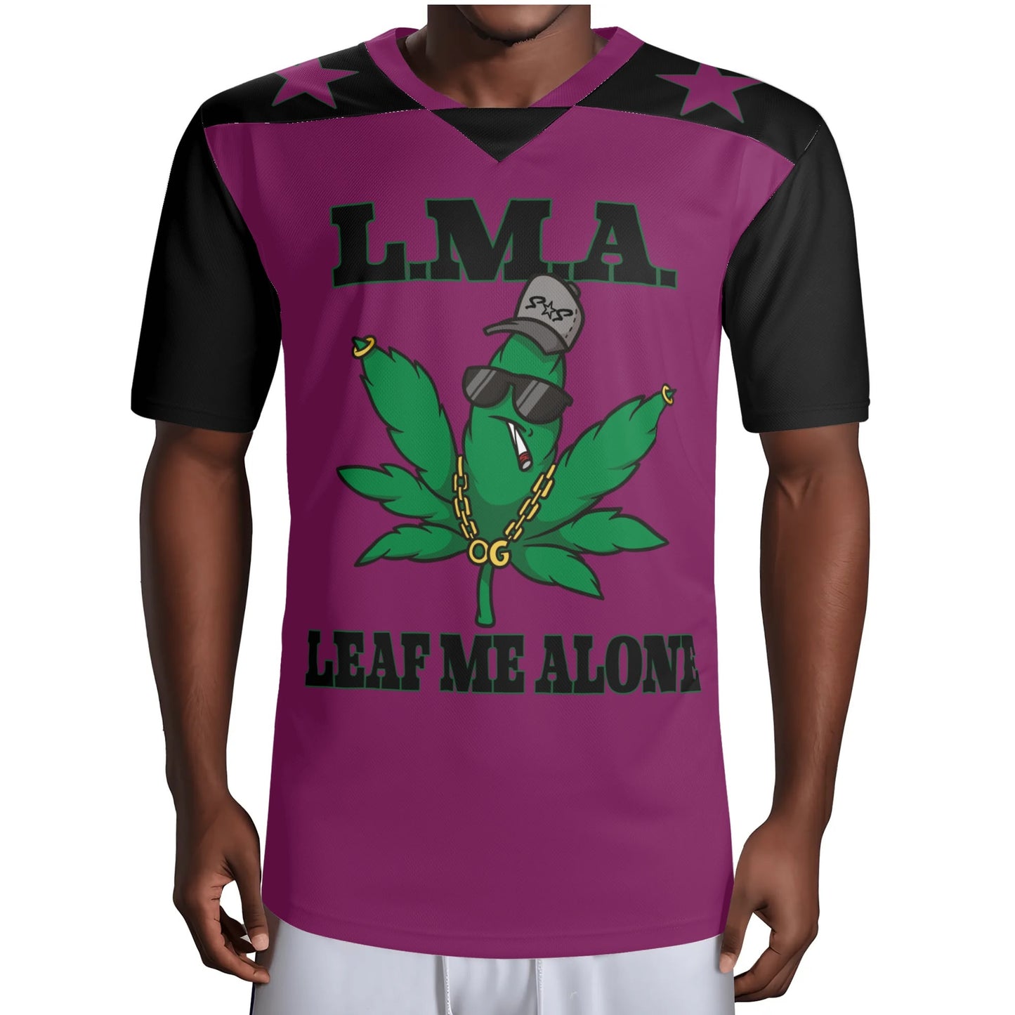 L.M.A. Leaf Me Alone 420 Purple/Black Rugby Jersey