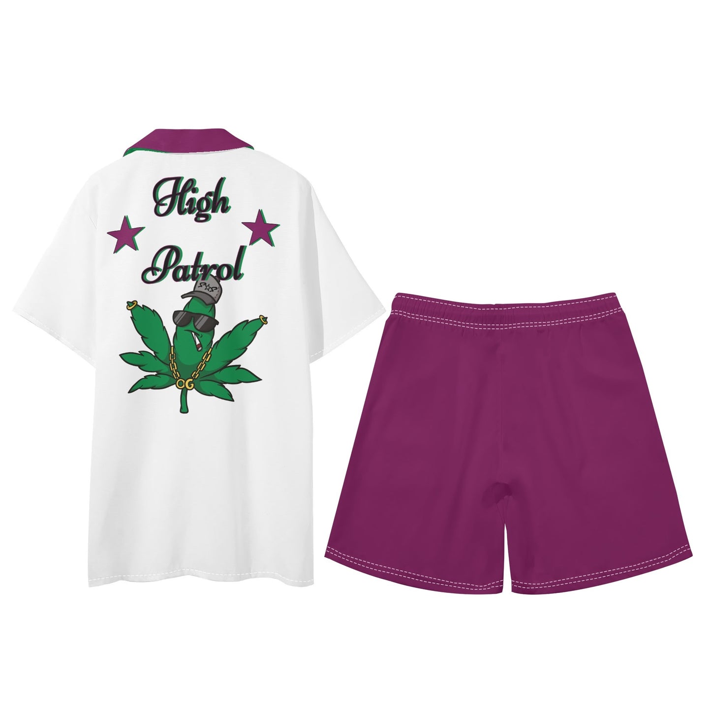 L.M.A. Leaf Me Alone 420  Mens Short Sleeve Shirt and Shorts Set