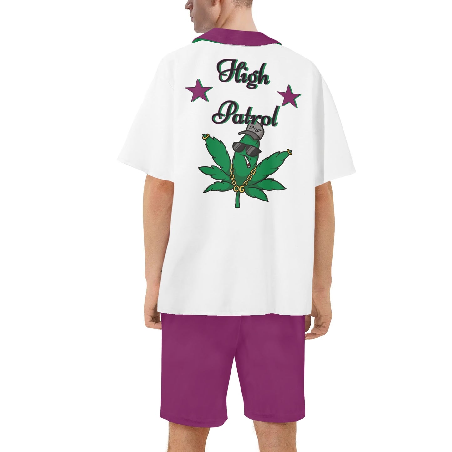 L.M.A. Leaf Me Alone 420  Mens Short Sleeve Shirt and Shorts Set