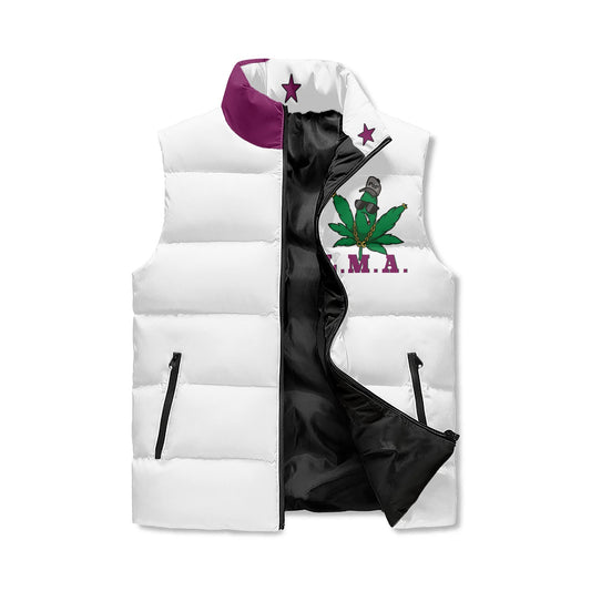 L.M.A. Leaf Me Alone 420 Unisex Zip Up Puffer Vest