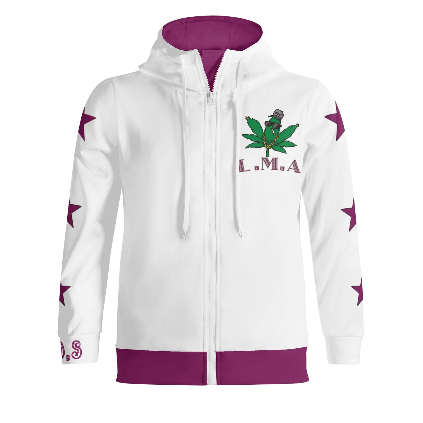 L.M.A. Leaf Me Alone 420 Complex Adult Full Zip Turtleneck Hoodie Streetwear