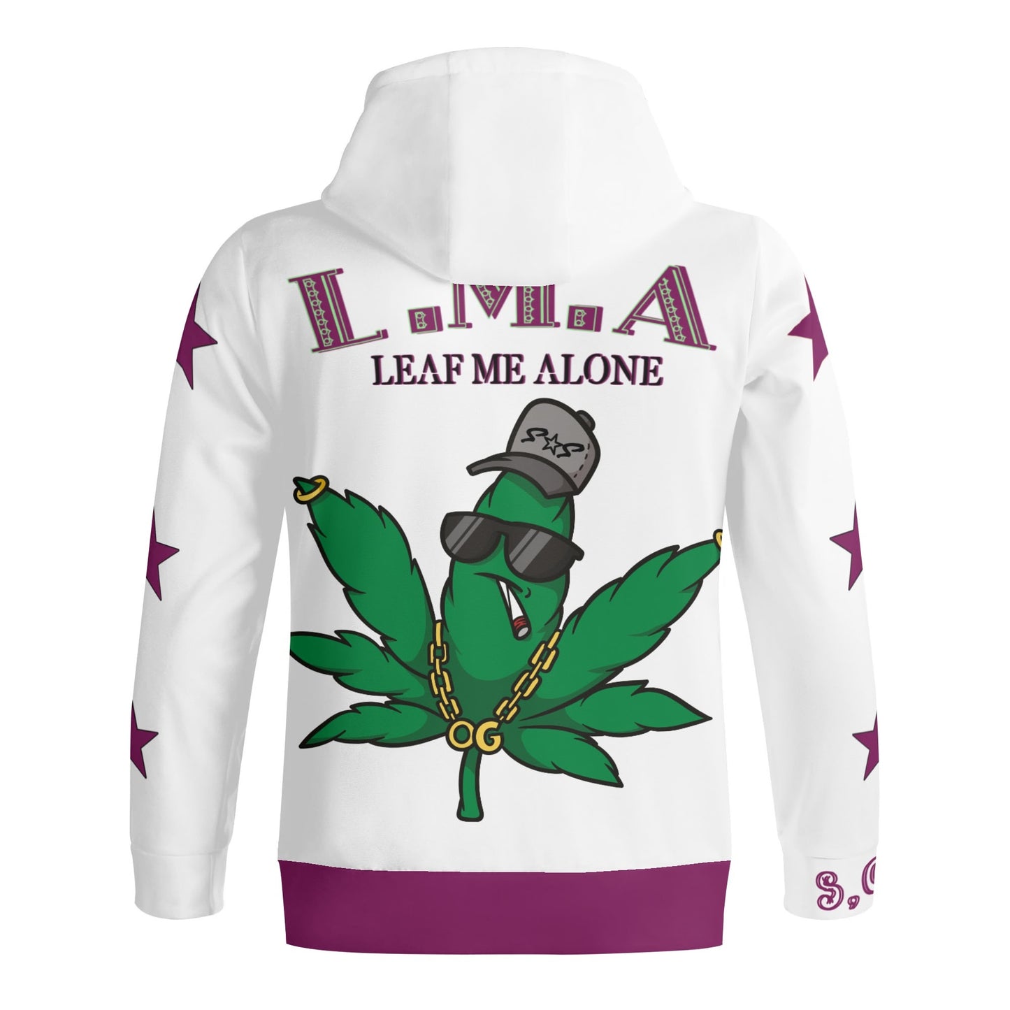 L.M.A. Leaf Me Alone 420 Complex Adult Full Zip Turtleneck Hoodie Streetwear