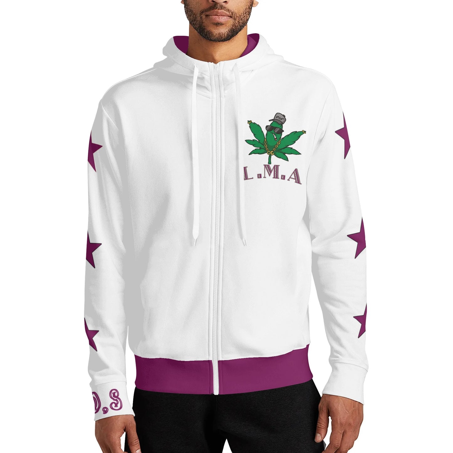 L.M.A. Leaf Me Alone 420 Complex Adult Full Zip Turtleneck Hoodie Streetwear