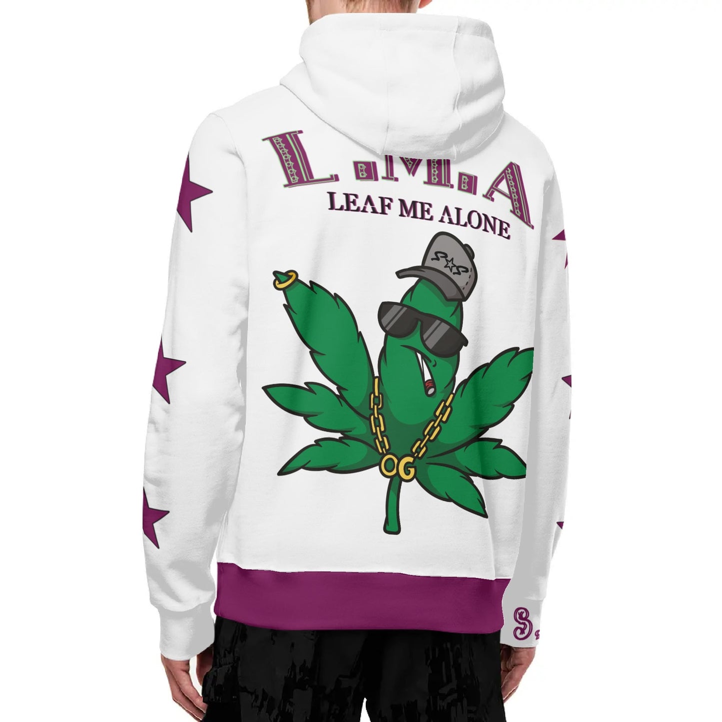 L.M.A. Leaf Me Alone 420 Complex Adult Full Zip Turtleneck Hoodie Streetwear