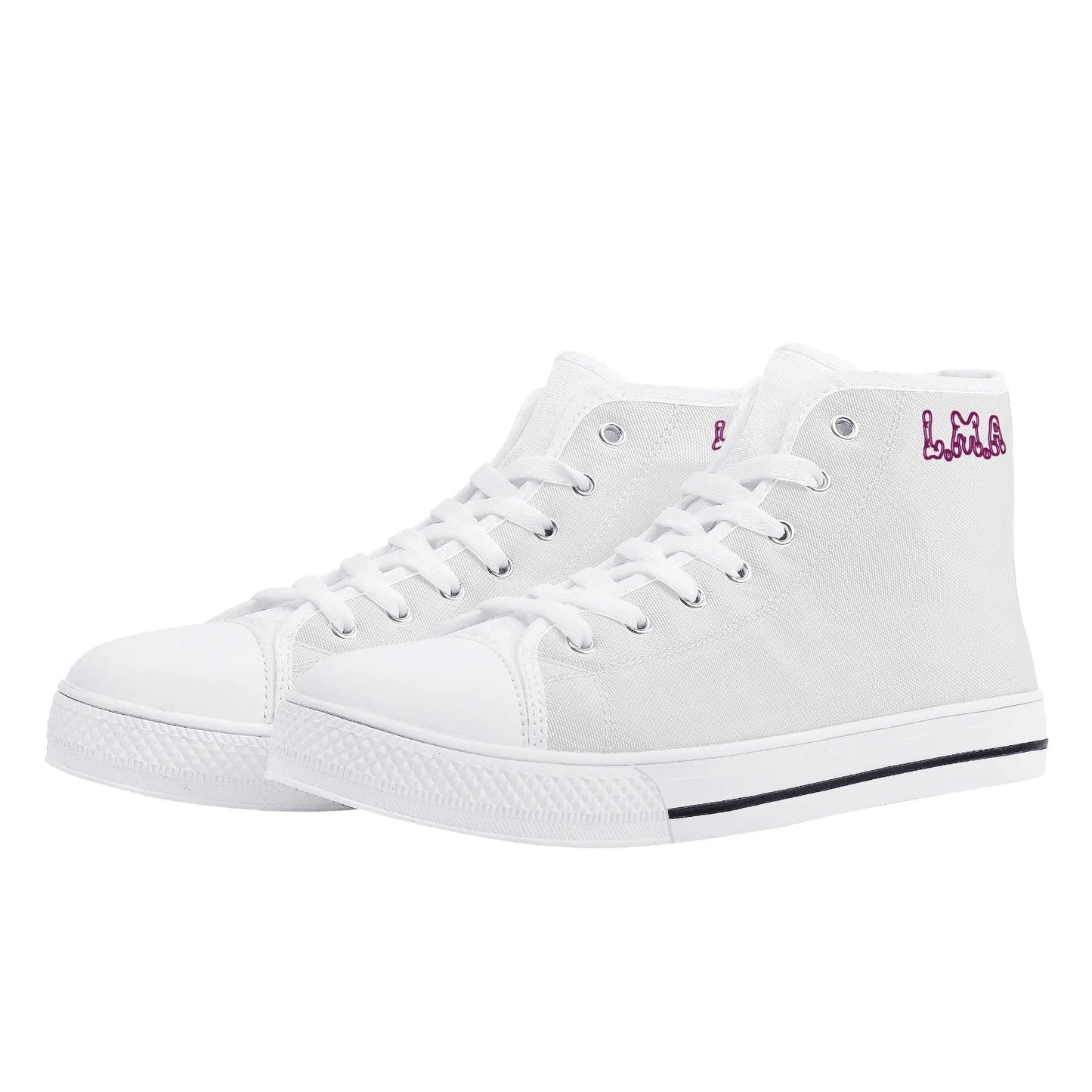 L.M.A. Leaf Me Alone 420  White/Purple Mens High Top Star Kicks