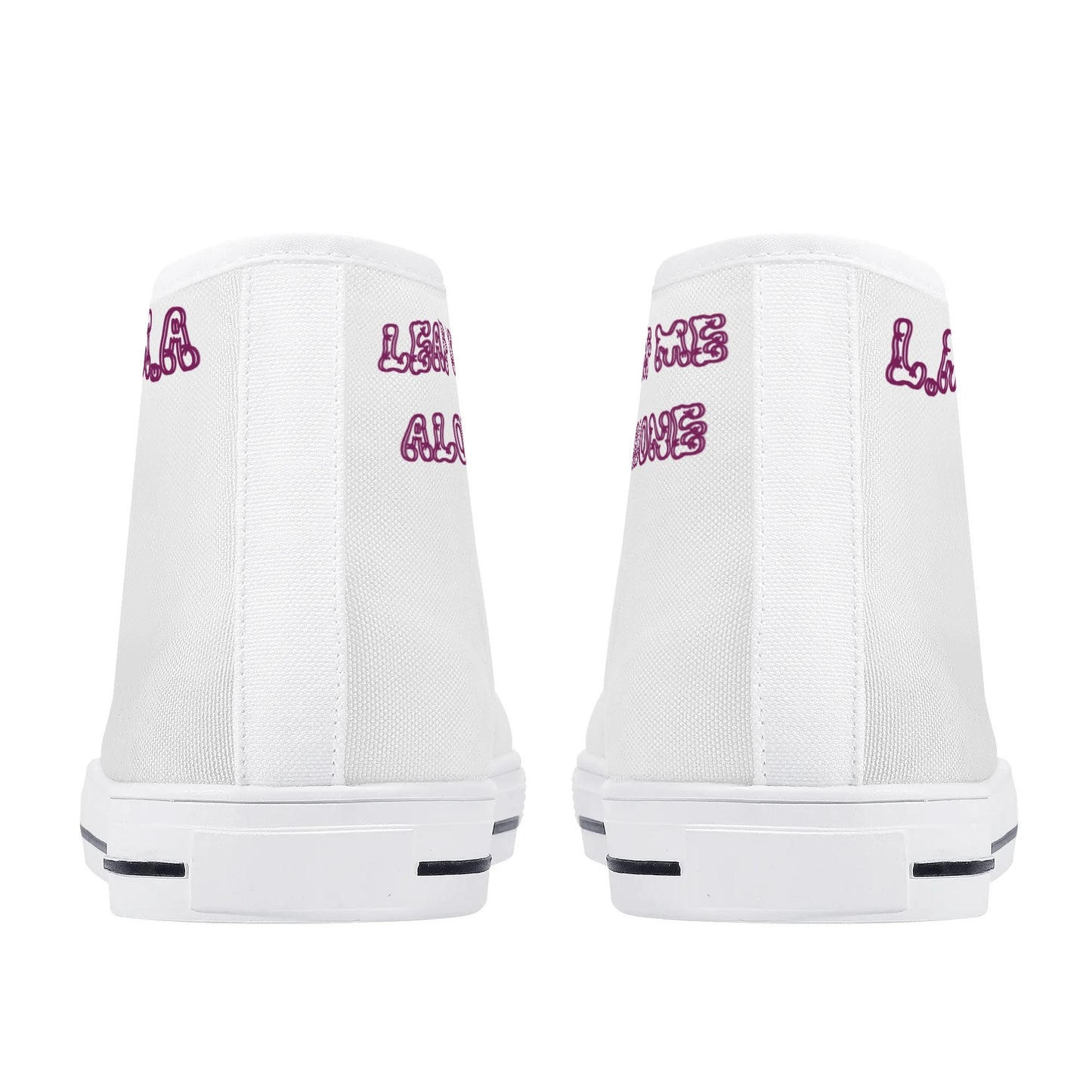 L.M.A. Leaf Me Alone 420  White/Purple Mens High Top Star Kicks