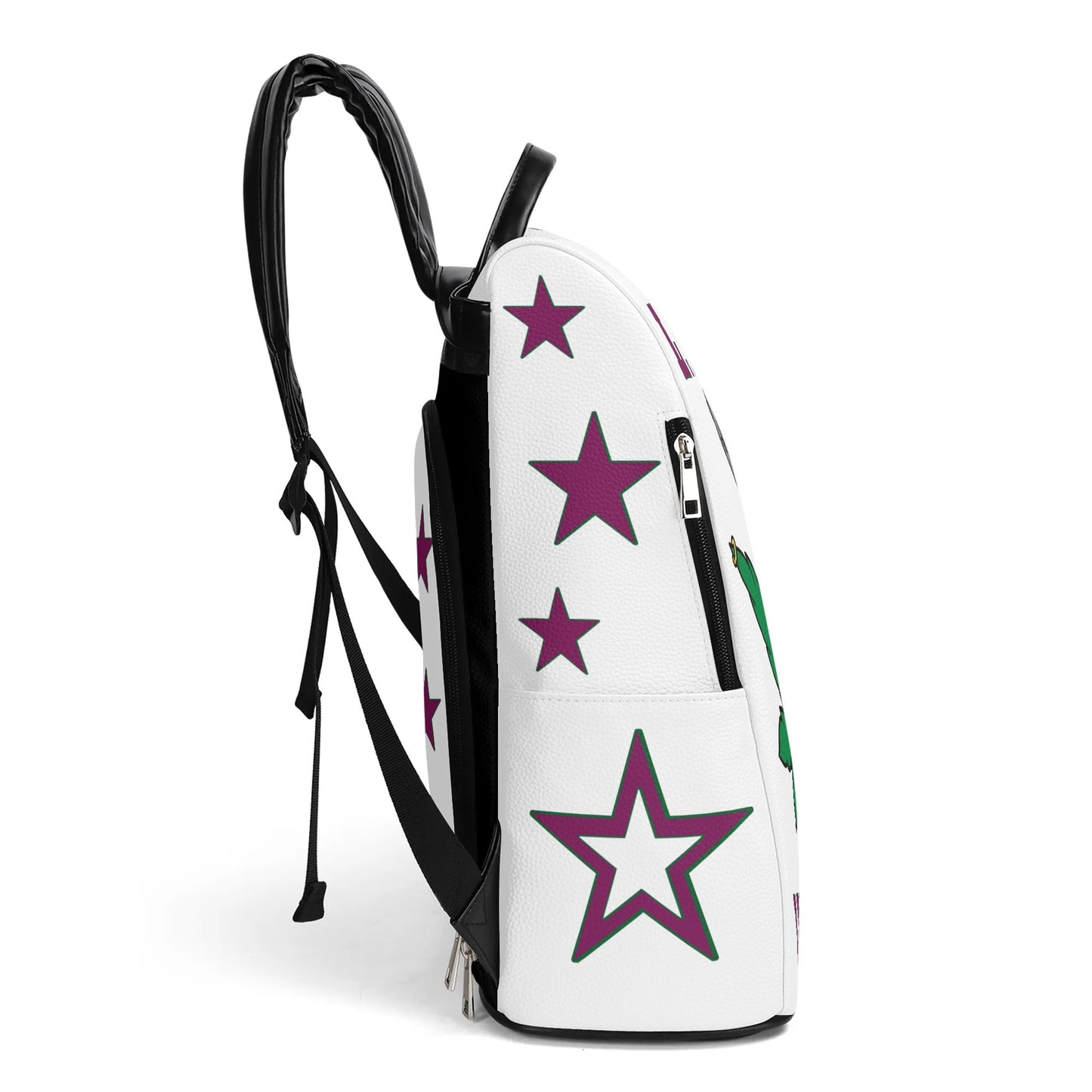 L.M.A. Leaf Me Alone 420 White/Purple Anti-Theft Backpack