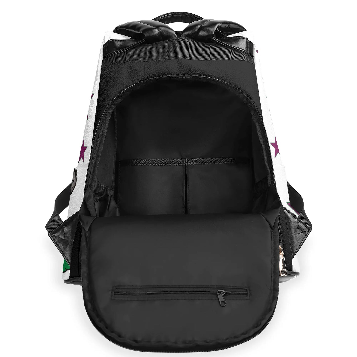 L.M.A. Leaf Me Alone 420 White/Purple Anti-Theft Backpack