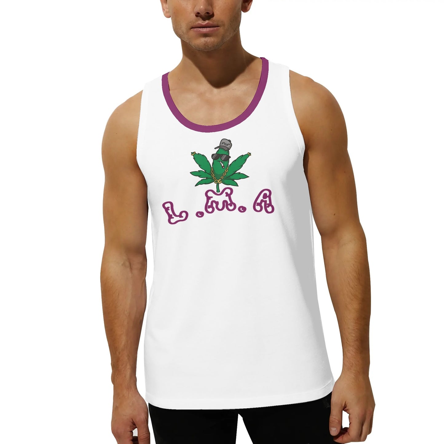 L.M.A. Leaf Me Alone 420 Mens Loose Fit Sleeveless Tank Top T-Shirt