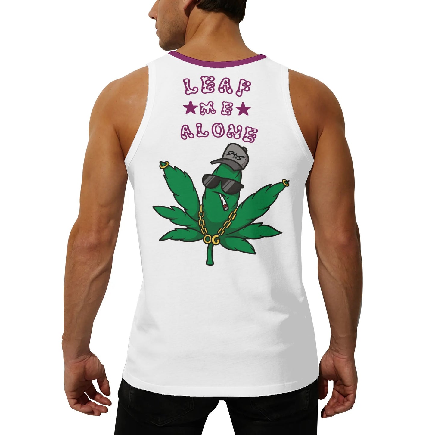 L.M.A. Leaf Me Alone 420 Mens Loose Fit Sleeveless Tank Top T-Shirt