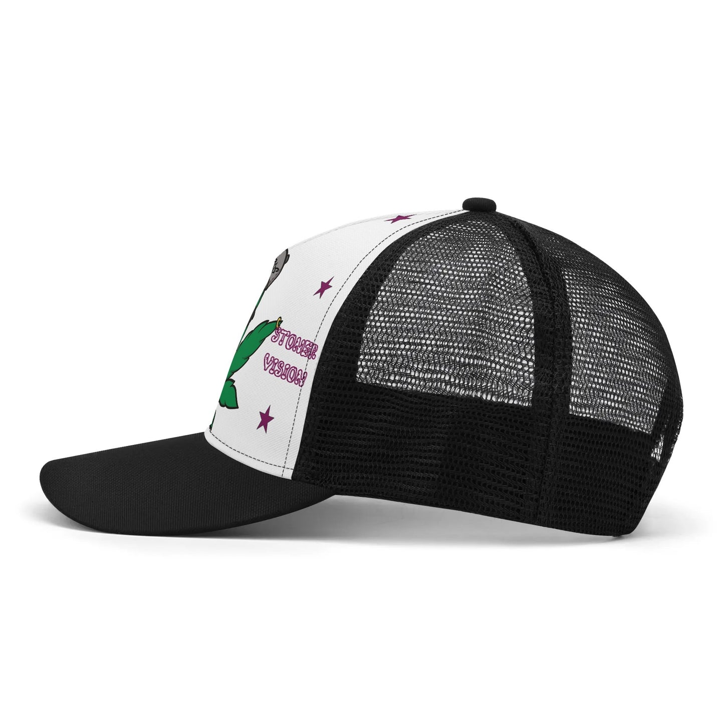 L.M.A. Leaf Me Alone 420 White/PurpleTrucker Hats