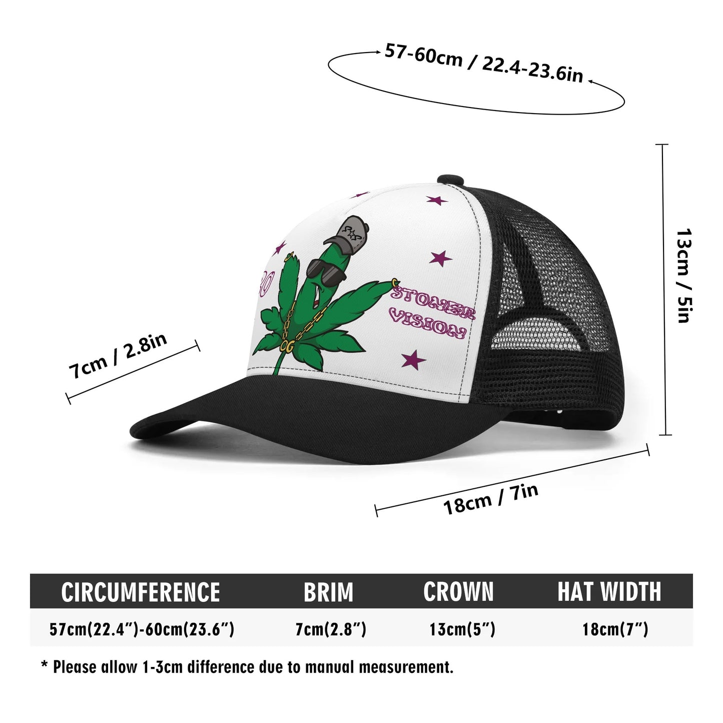 L.M.A. Leaf Me Alone 420 White/PurpleTrucker Hats