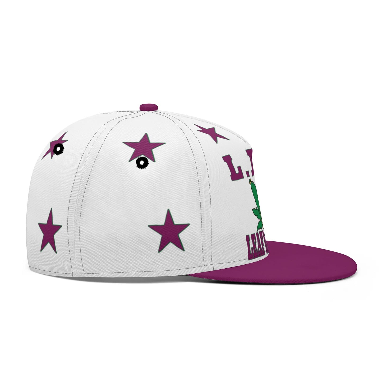 L.M.A. Leaf Me Alone 420  Purple/White Classic Snapbacks