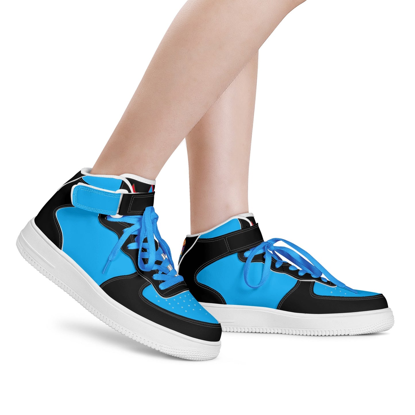 Vulture Valley Mens Turquoise/Black High Top Leather Star Kicks