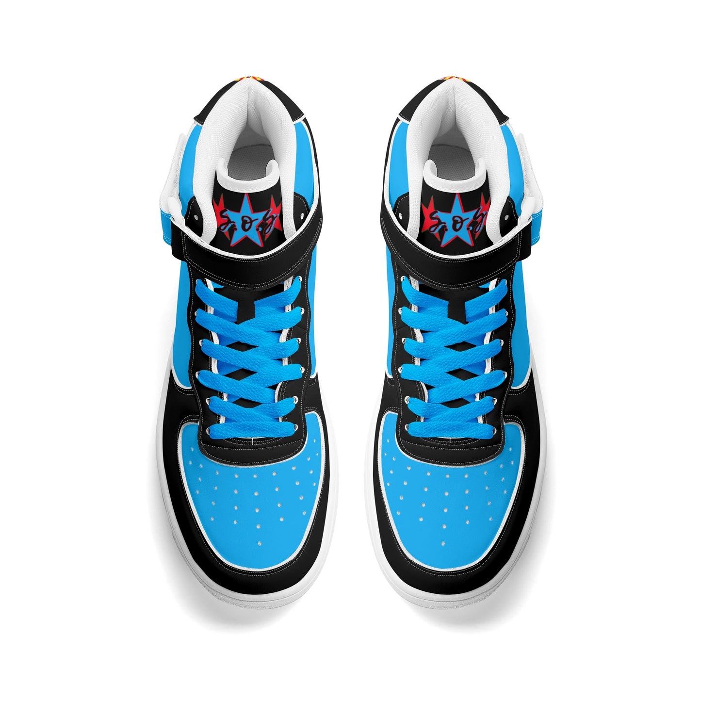 Vulture Valley Mens Turquoise/Black High Top Leather Star Kicks