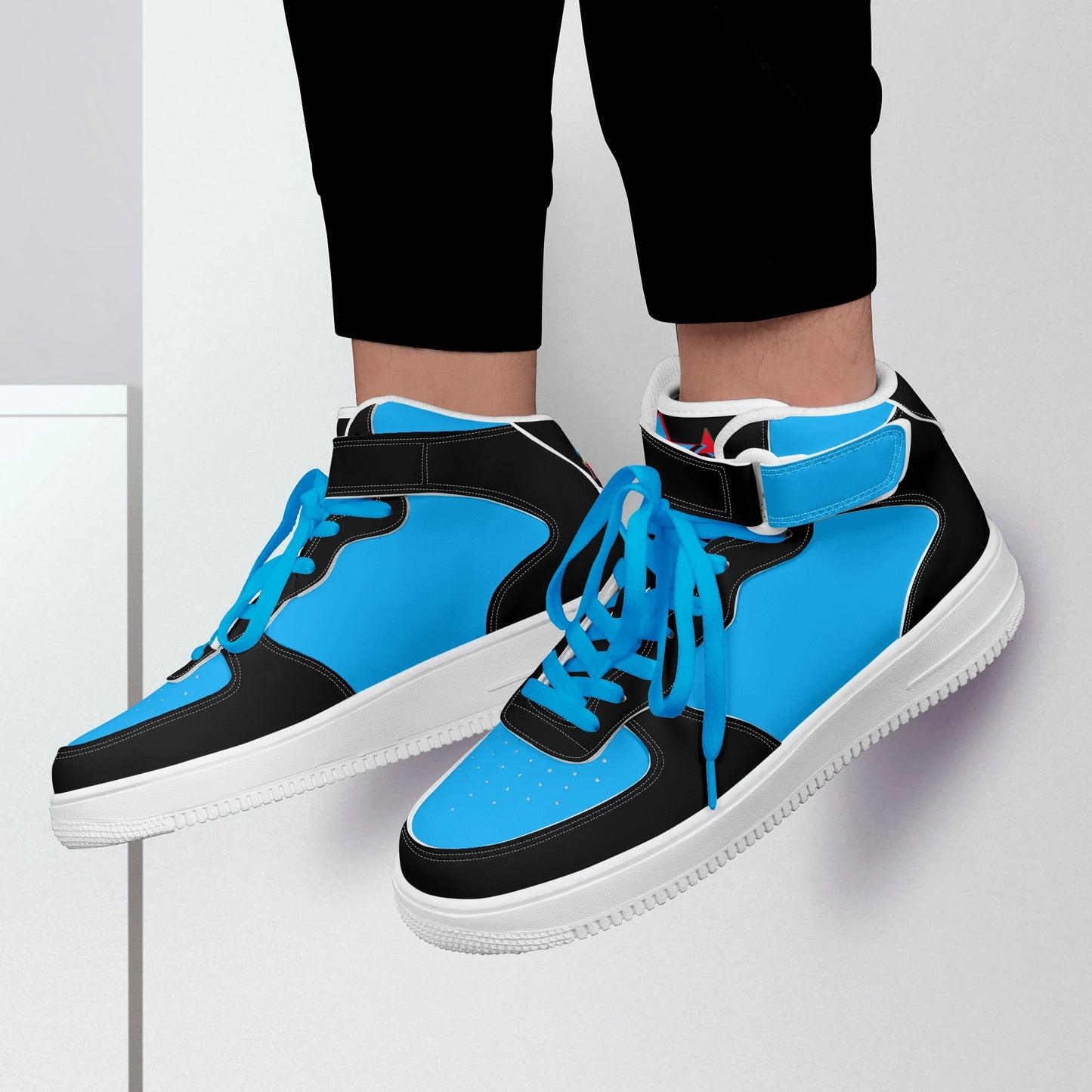 Vulture Valley Mens Turquoise/Black High Top Leather Star Kicks