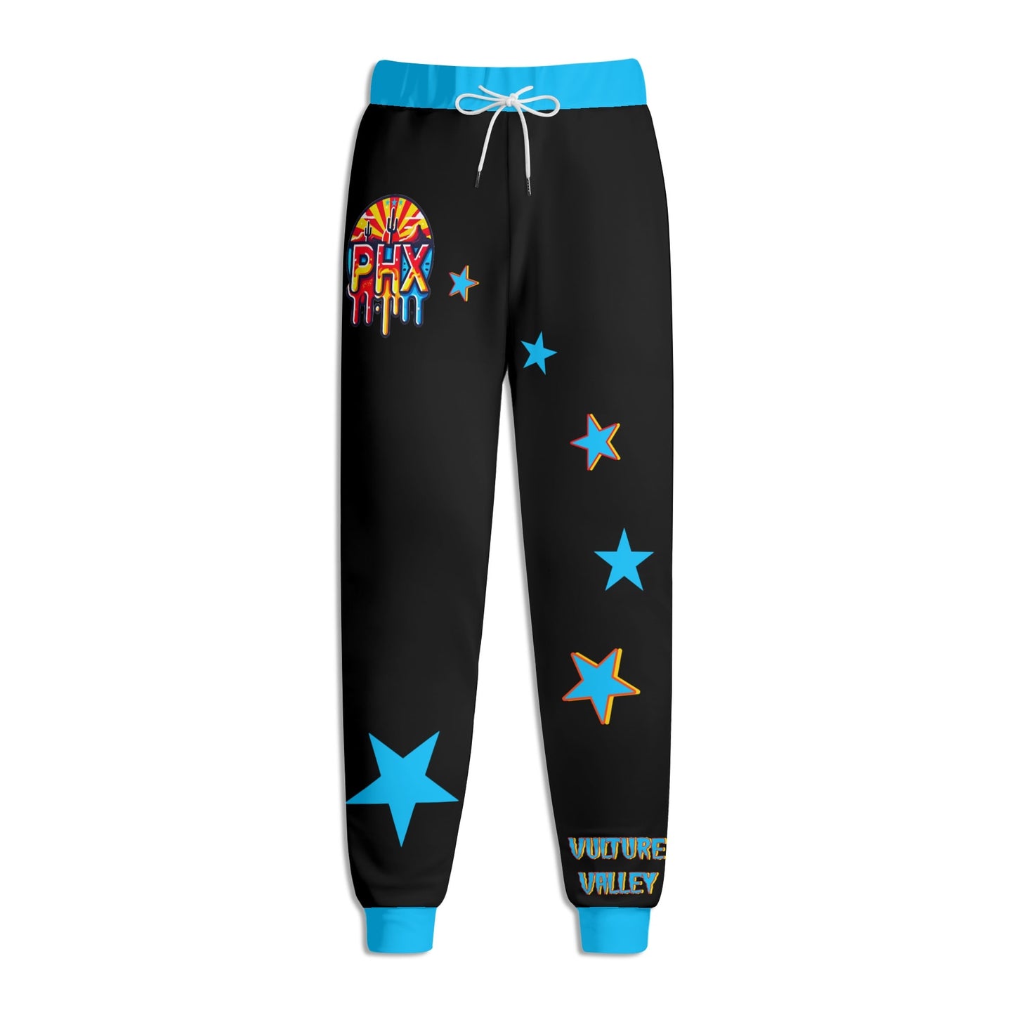 Vulture Valley Mens Black/Turquoise Sweatpants