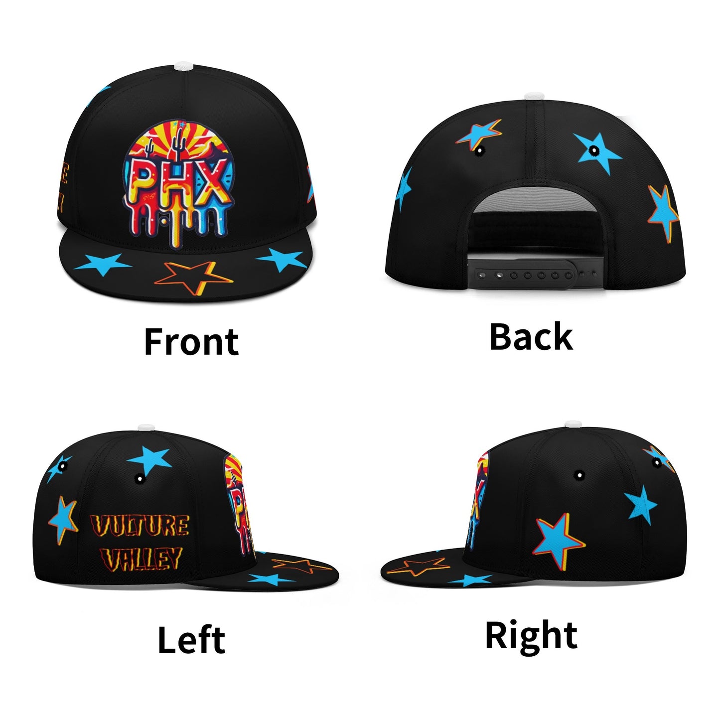 Vulture Valley Black Classic Snap backs