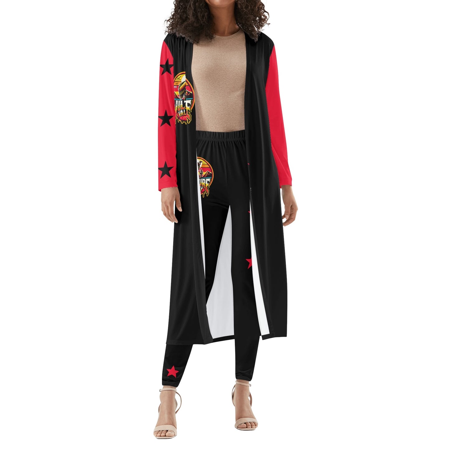 Vulture Valley Womens Long Sleeve Cardigan and Leggings 2pcs