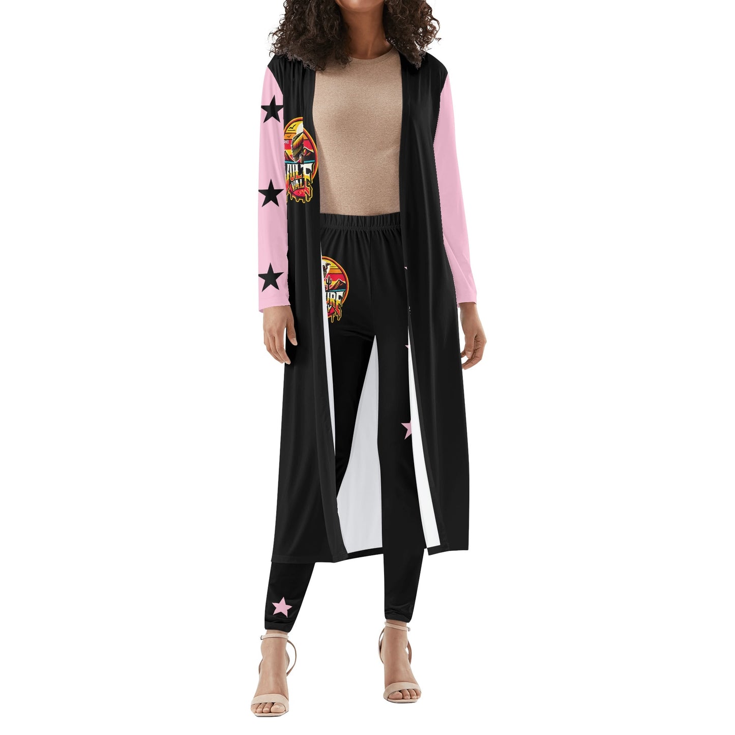 Vulture Valley Womens Long Sleeve Cardigan and Leggings 2pcs