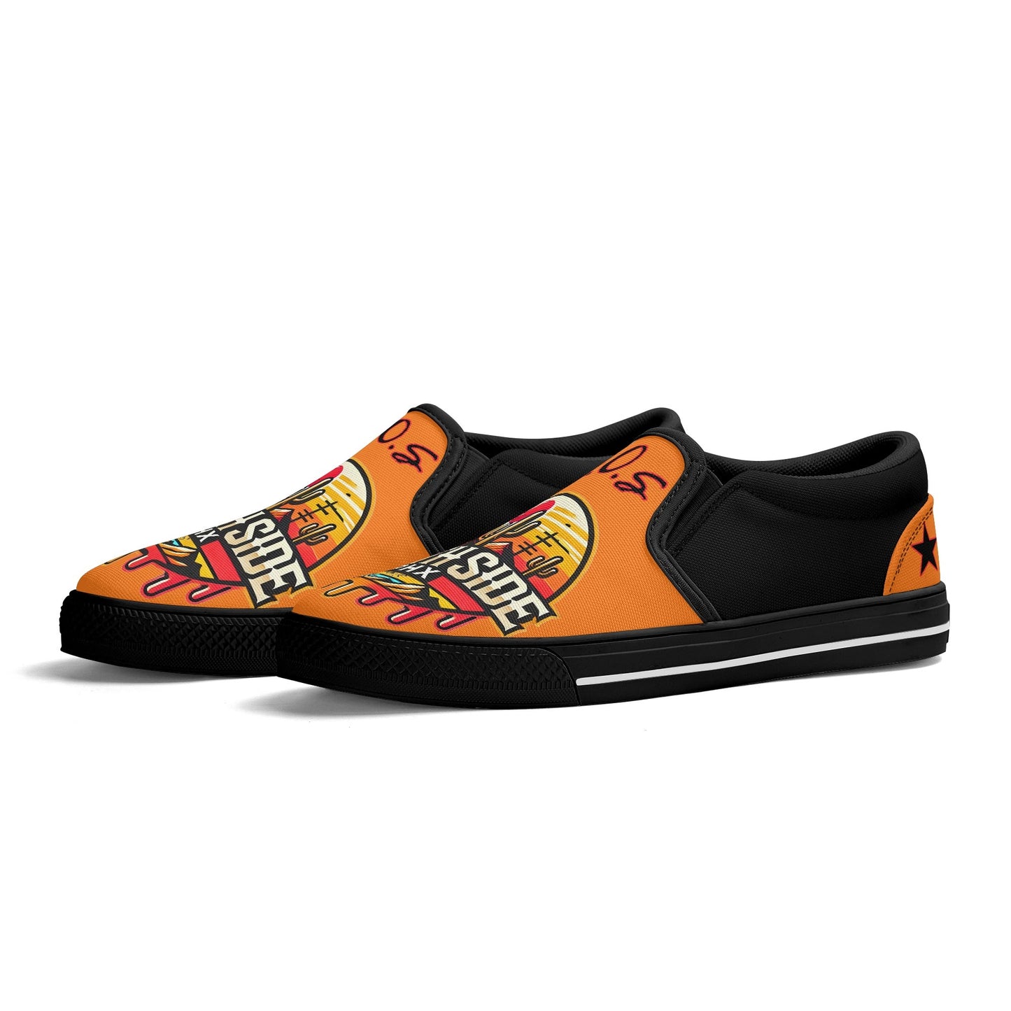 S.S. SouthSide Mens Black/Purple Slip On Star Kicks