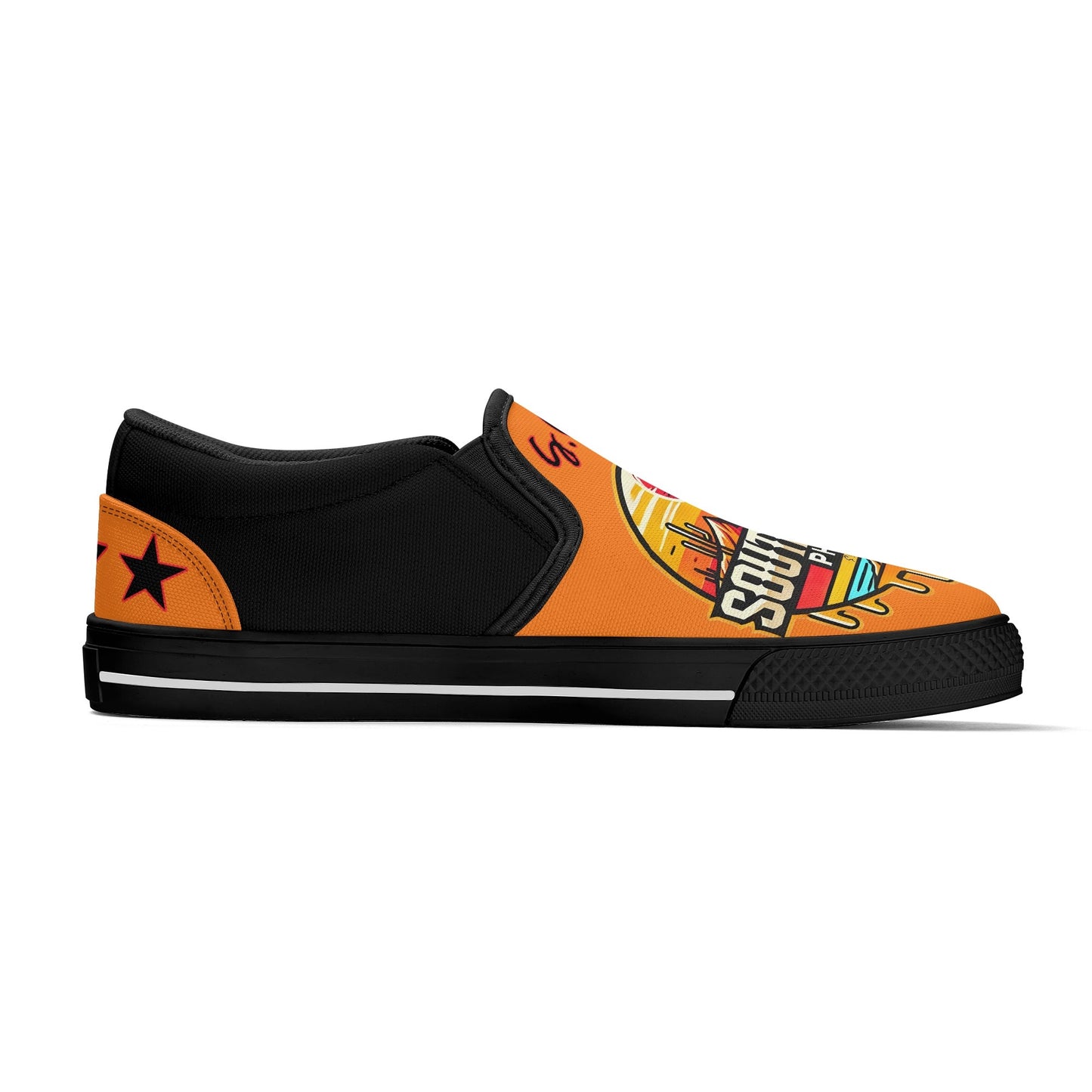 S.S. SouthSide Mens Black/Purple Slip On Star Kicks