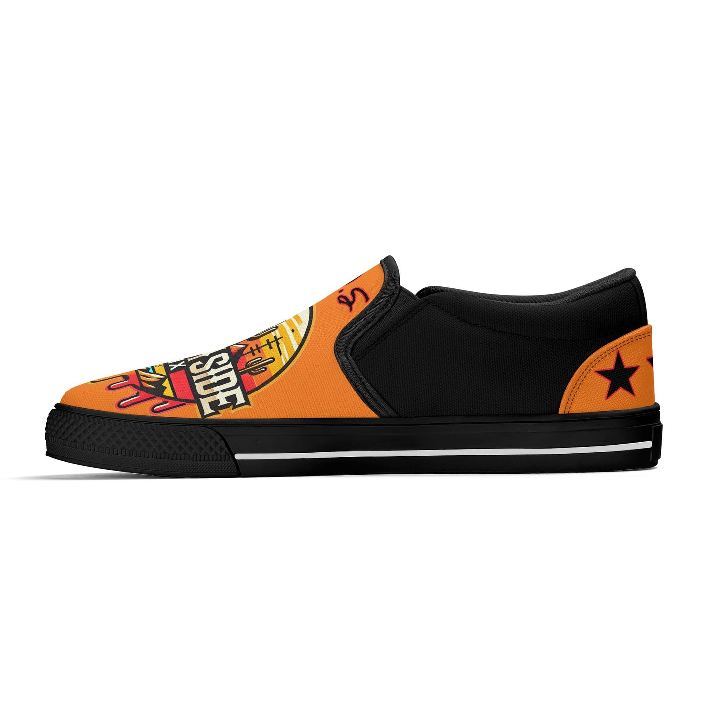 S.S. SouthSide Mens Black/Purple Slip On Star Kicks