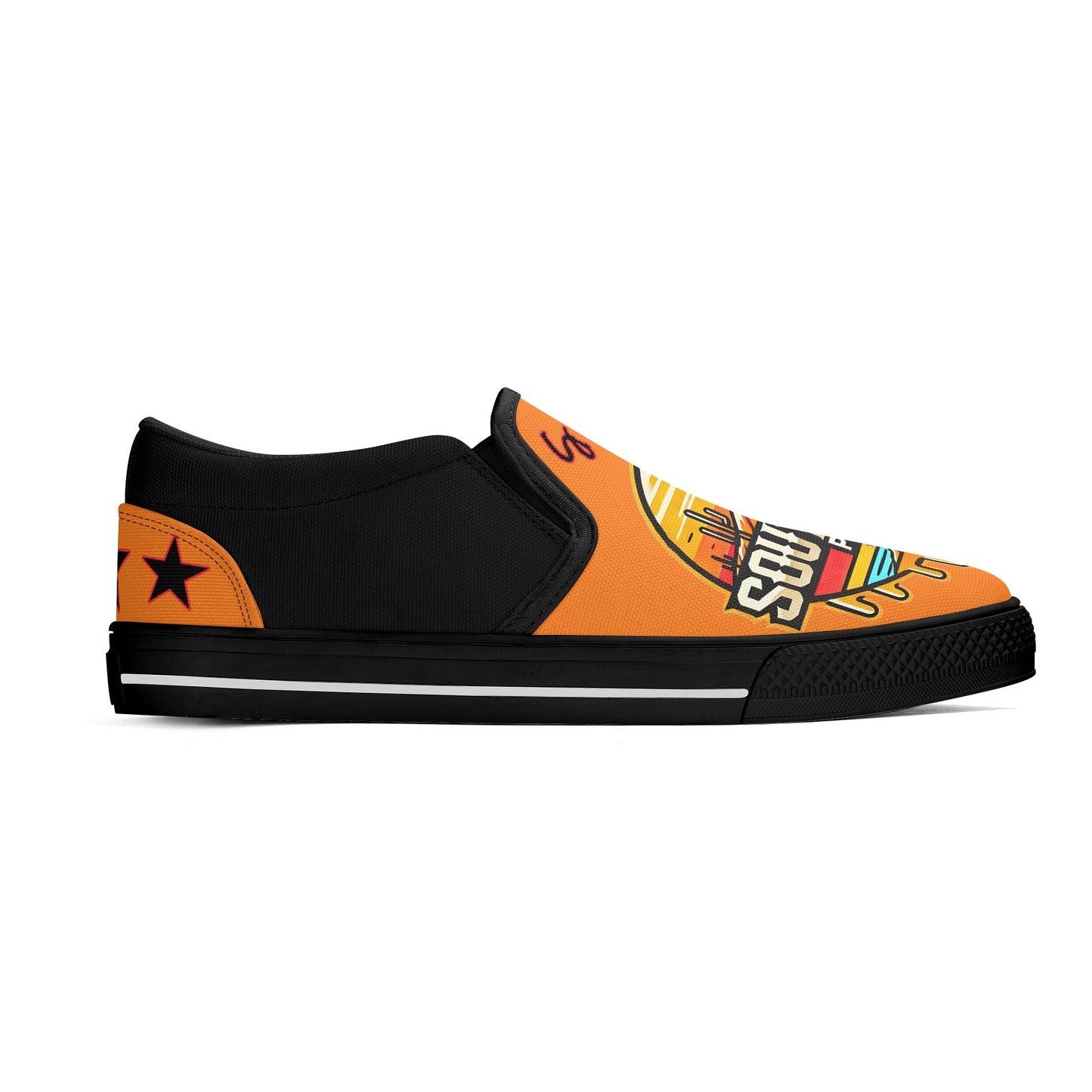 S.S. SouthSide Mens Black/Purple Slip On Star Kicks