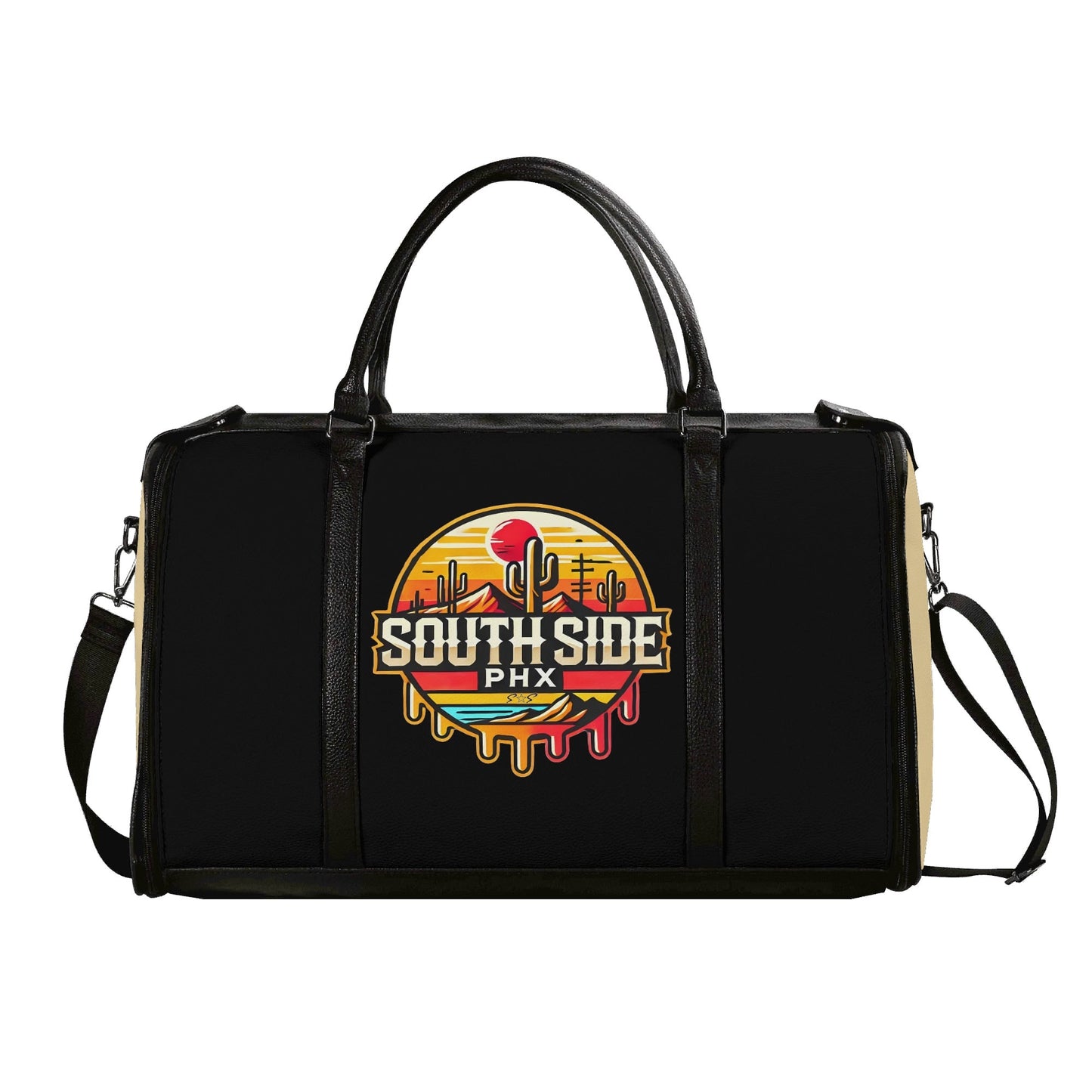 S.S. South Side Leather Duffle Bag Foldable Travel Bag