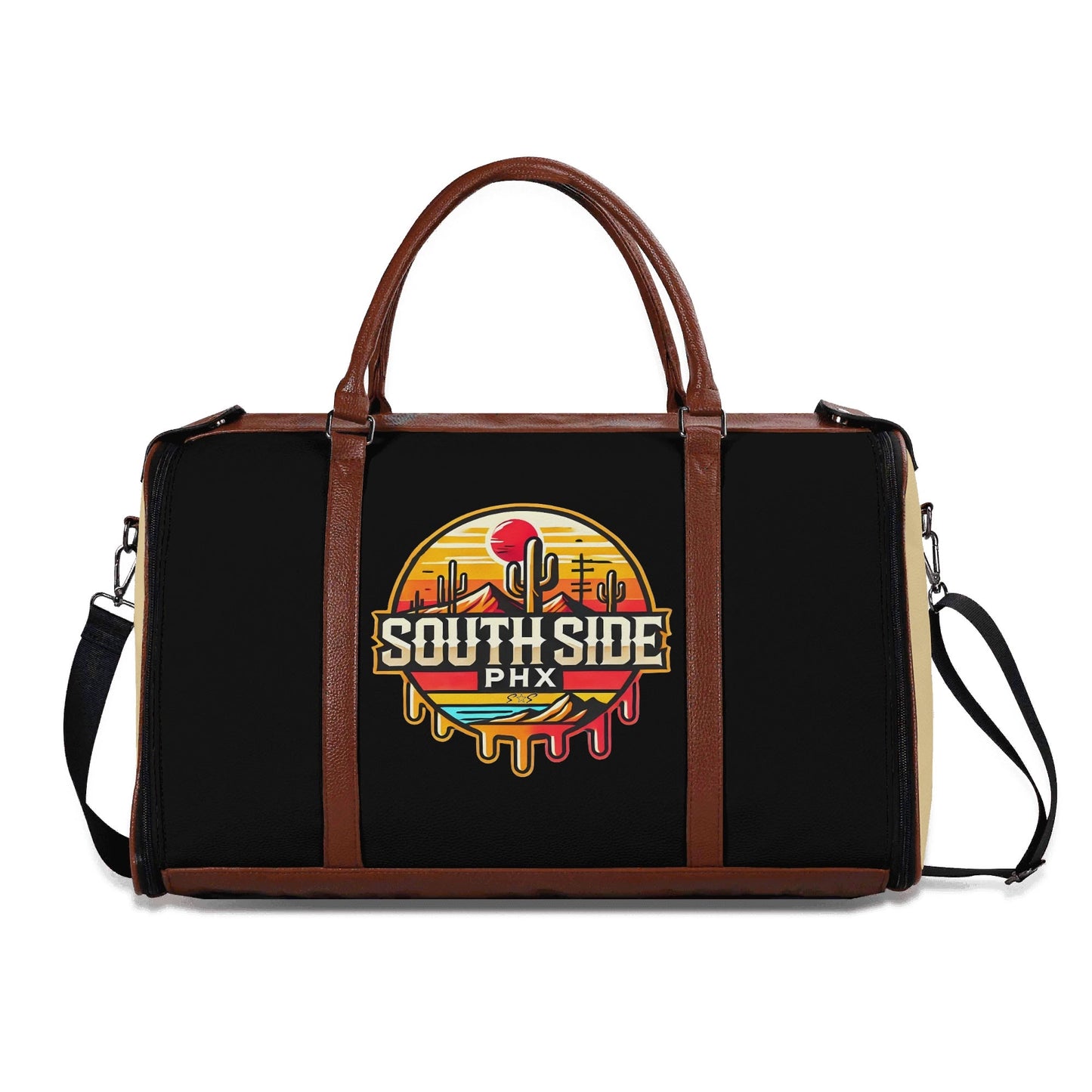 S.S. South Side Leather Duffle Bag Foldable Travel Bag