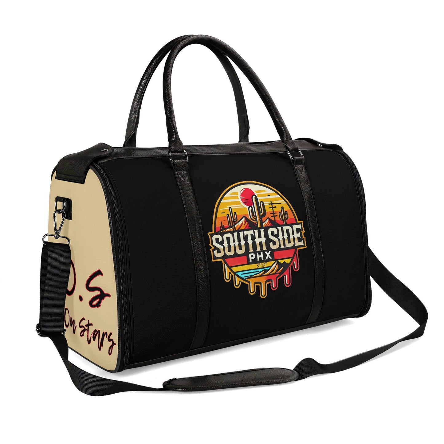 S.S. South Side Leather Duffle Bag Foldable Travel Bag